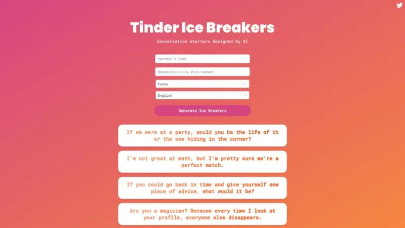 Tinder Ice Breakers AI