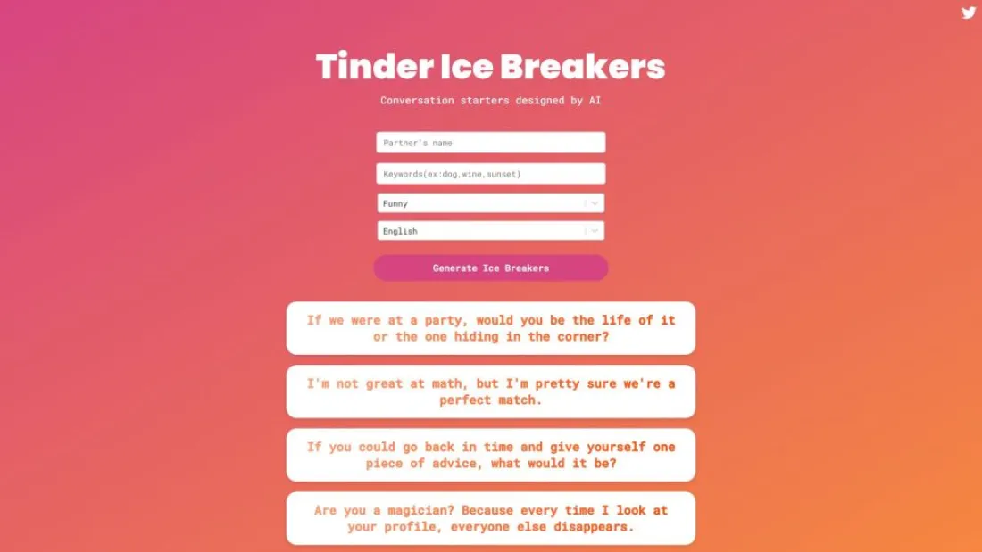 Tinder Ice Breakers AI